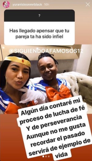 Historias en Instagram de Yuranis León. Foto: @yuranisleonmrblack