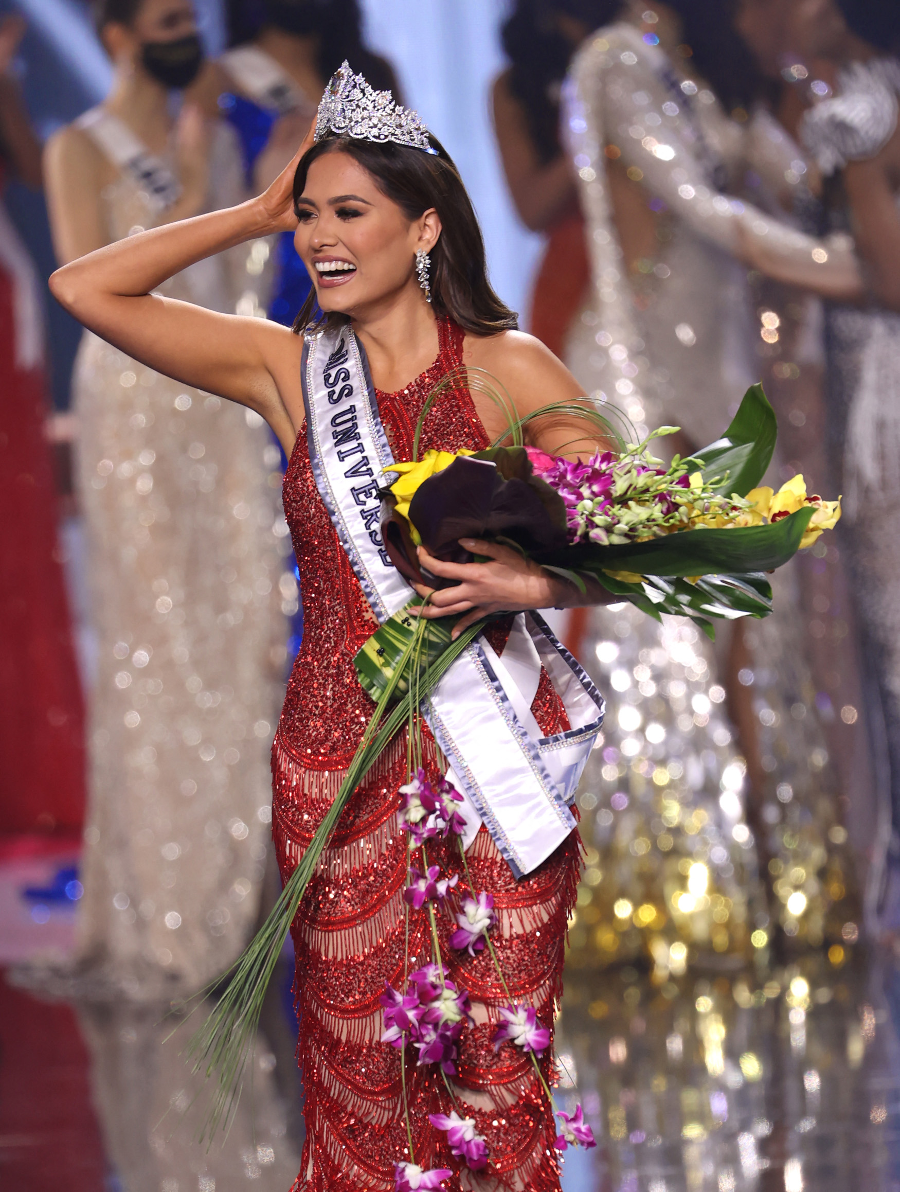 Andrea Meza se convirtió en la Miss Universo con el reinado más corto, pues estando en medio de una pandemia, el certamen no se desarrolló como de costumbre (Foto: Rodrigo Varela / GETTY IMAGES NORTH AMERICA / AFP)