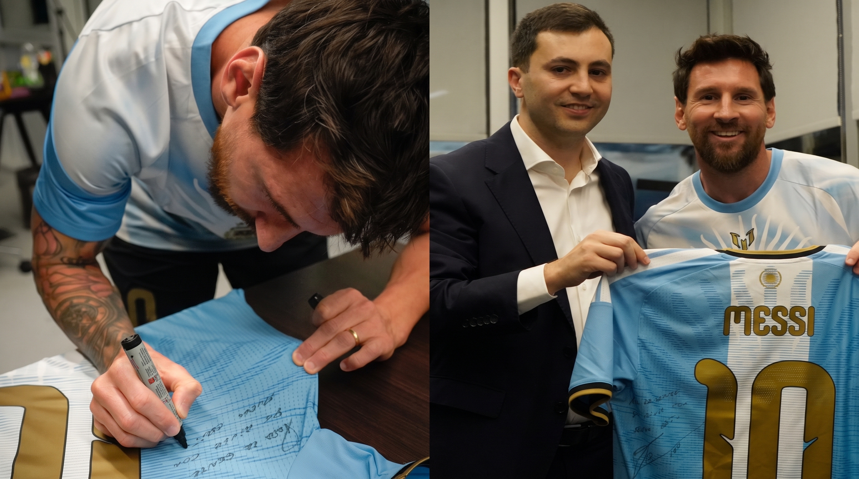 La dedicatoria para los hinchas de River Plate que dej&oacute; Messi en la camiseta de Argentina de su despedida