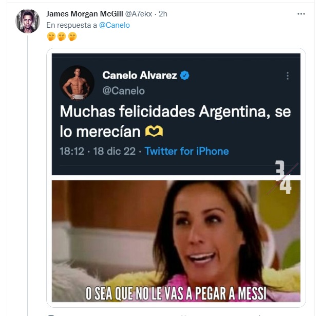 Canelo felicitó a Argentina y surgieron memes (Captura Twitter)