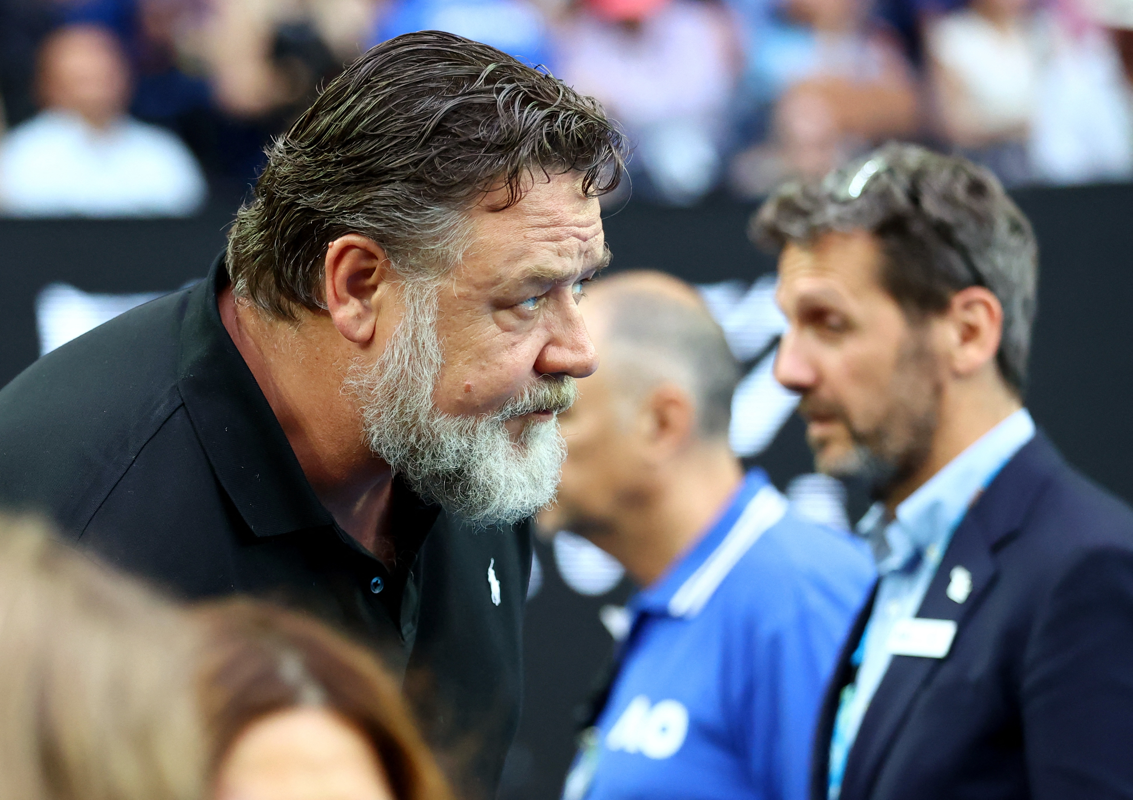 Russell Crowe, presente en el Abierto de Australia de tenis. (Reuters/Carl Recine)