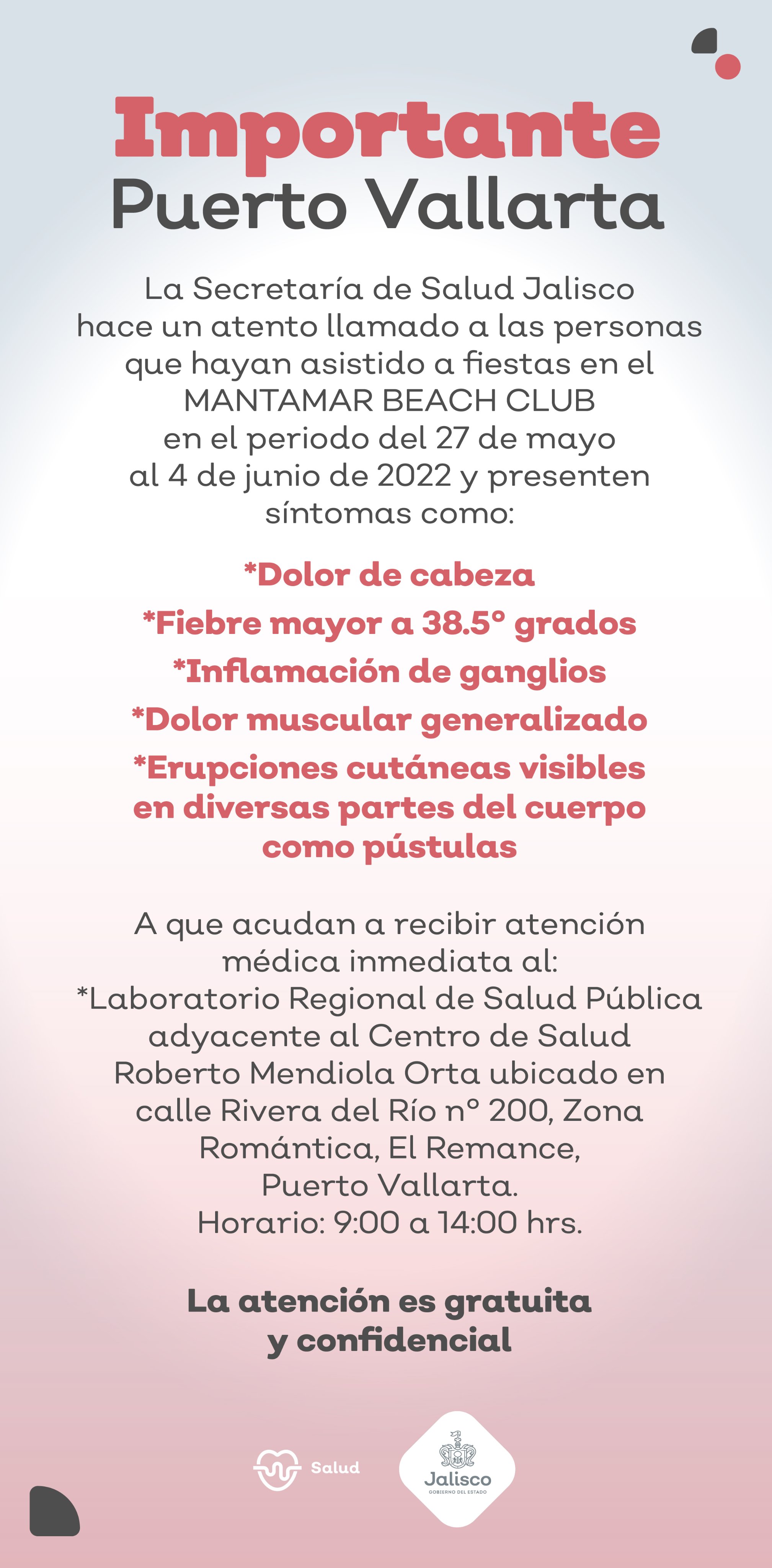 Aviso de las autoridades de Jalisco (Foto: Twitter/saludjalisco)