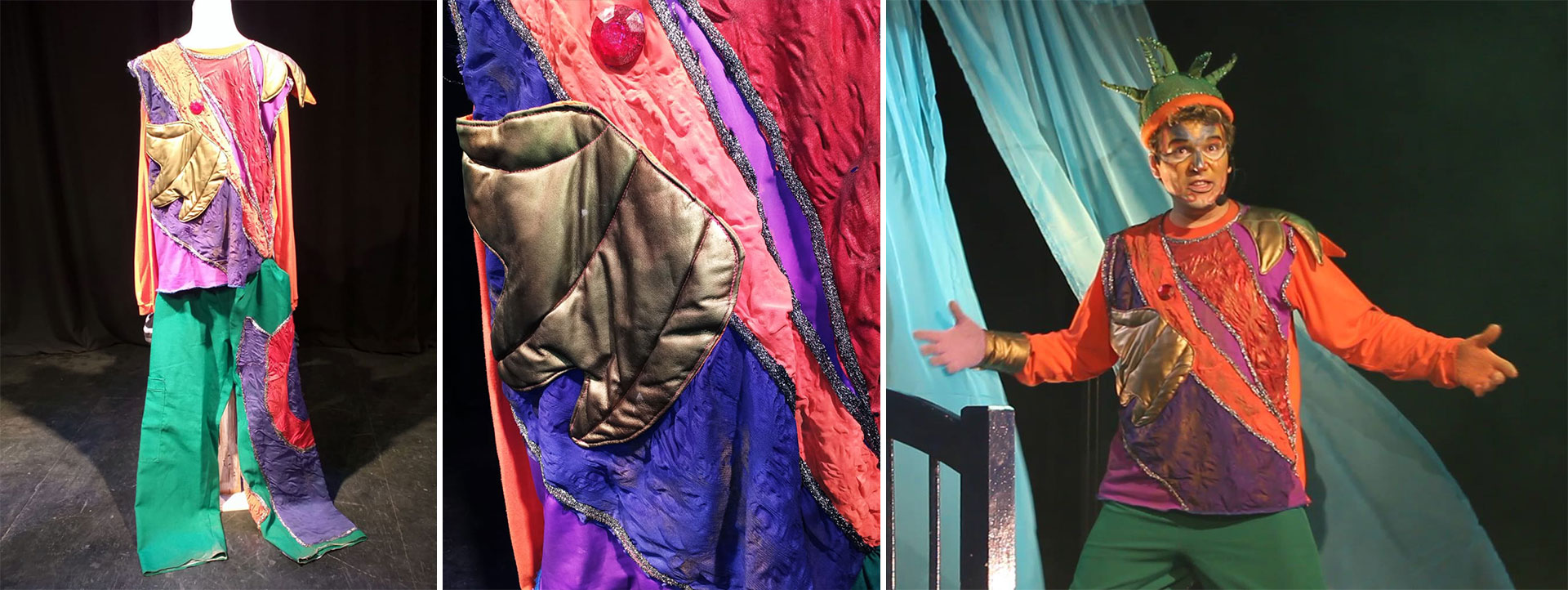 El traje del personaje "Gabito Supermágico", que encarnó Franco Pozzobón en la obra en homenaje a Gabriel García Márquez. Es de sastrería de alta costura, pintado a mano, bordado y forrado a mano, confeccionado en detalle con piedras y telas brillosas y de diferentes texturas, que definen un traje al mejor estilo del Cirque du Soleil. Es suelto, holgado, en múltiples tonalidades que juegan con las luces en escena, más el brillo que le aportan las piedras y contrapuntos. Tiene un precio de $ 15.000