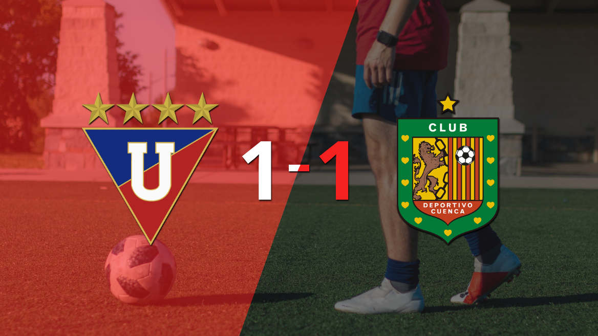 Reparto de puntos en el empate a uno entre Liga de Quito y Deportivo Cuenca