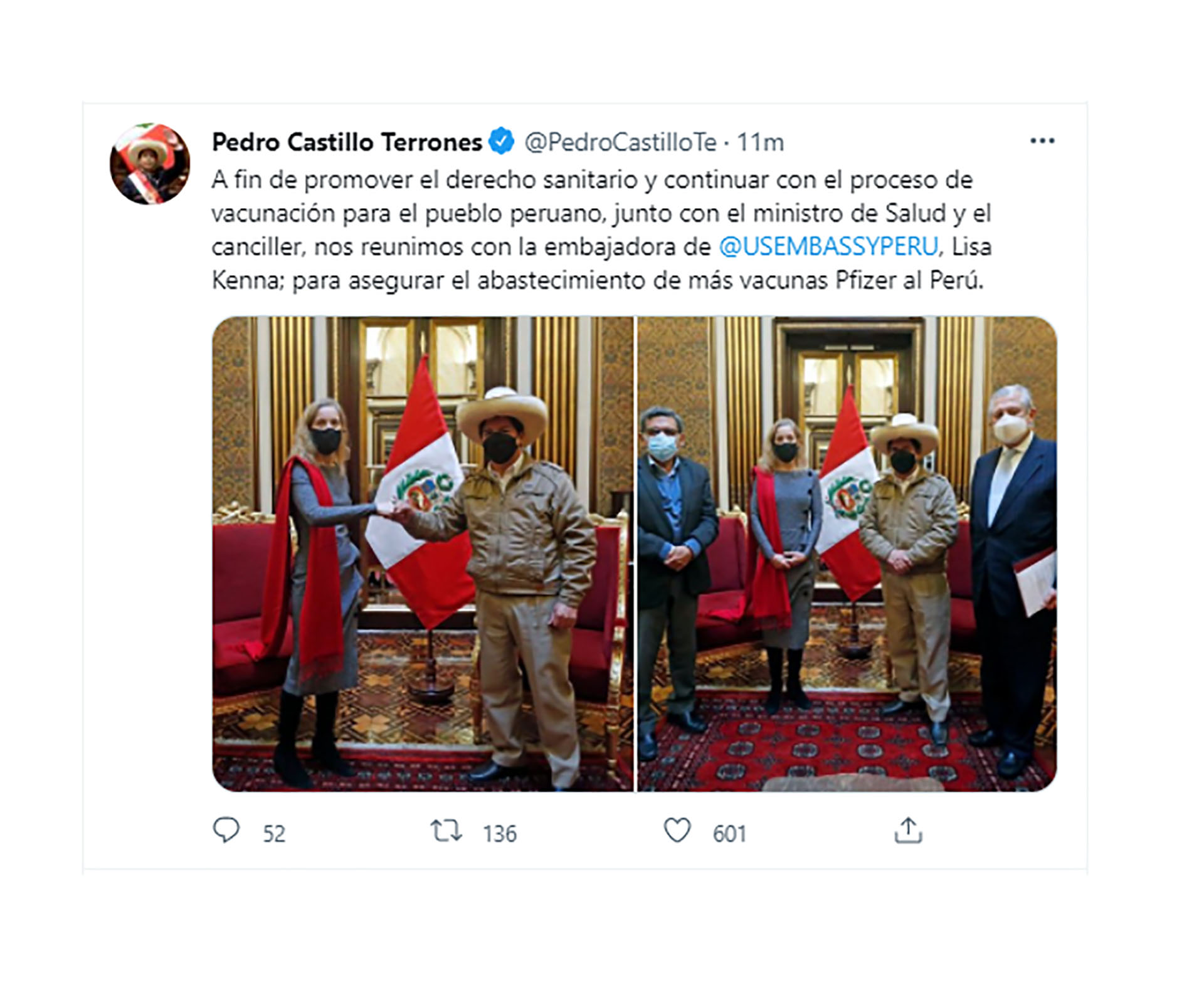 El tweet de Castillo tras la reunión