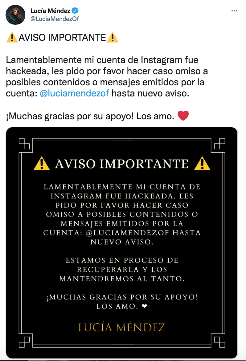 Hackearon La Cuenta De Instagram De Lucía Méndez Infobae 