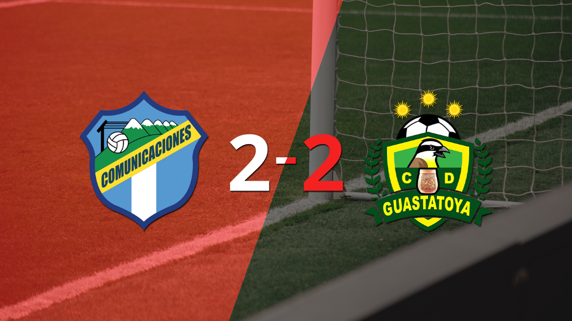 Comunicaciones FC y Guastatoya firman un empate en dos