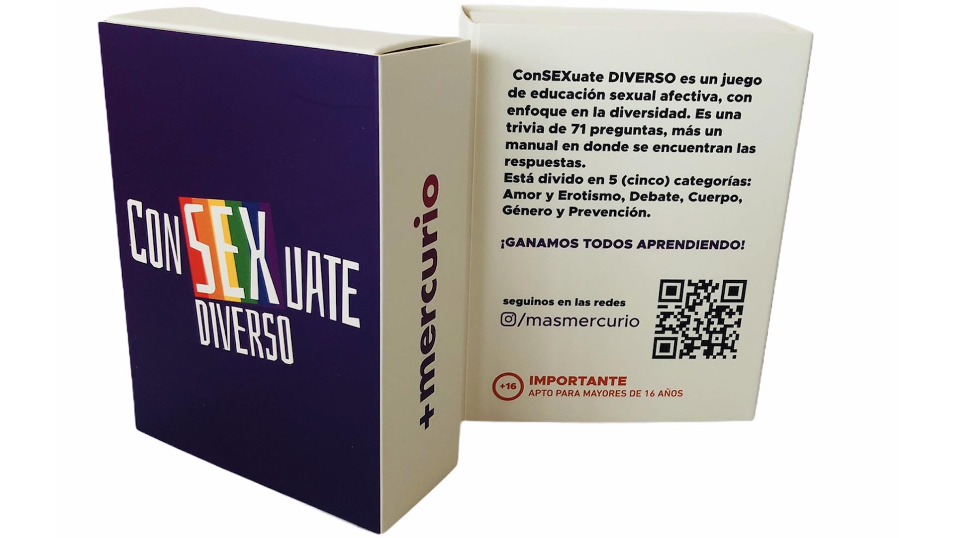 ConSexuate Diverso es una baraja de naipes con preguntas y respuestas sobre sexualidad y para mayores de 16 años (Cortesía de +mercurio)