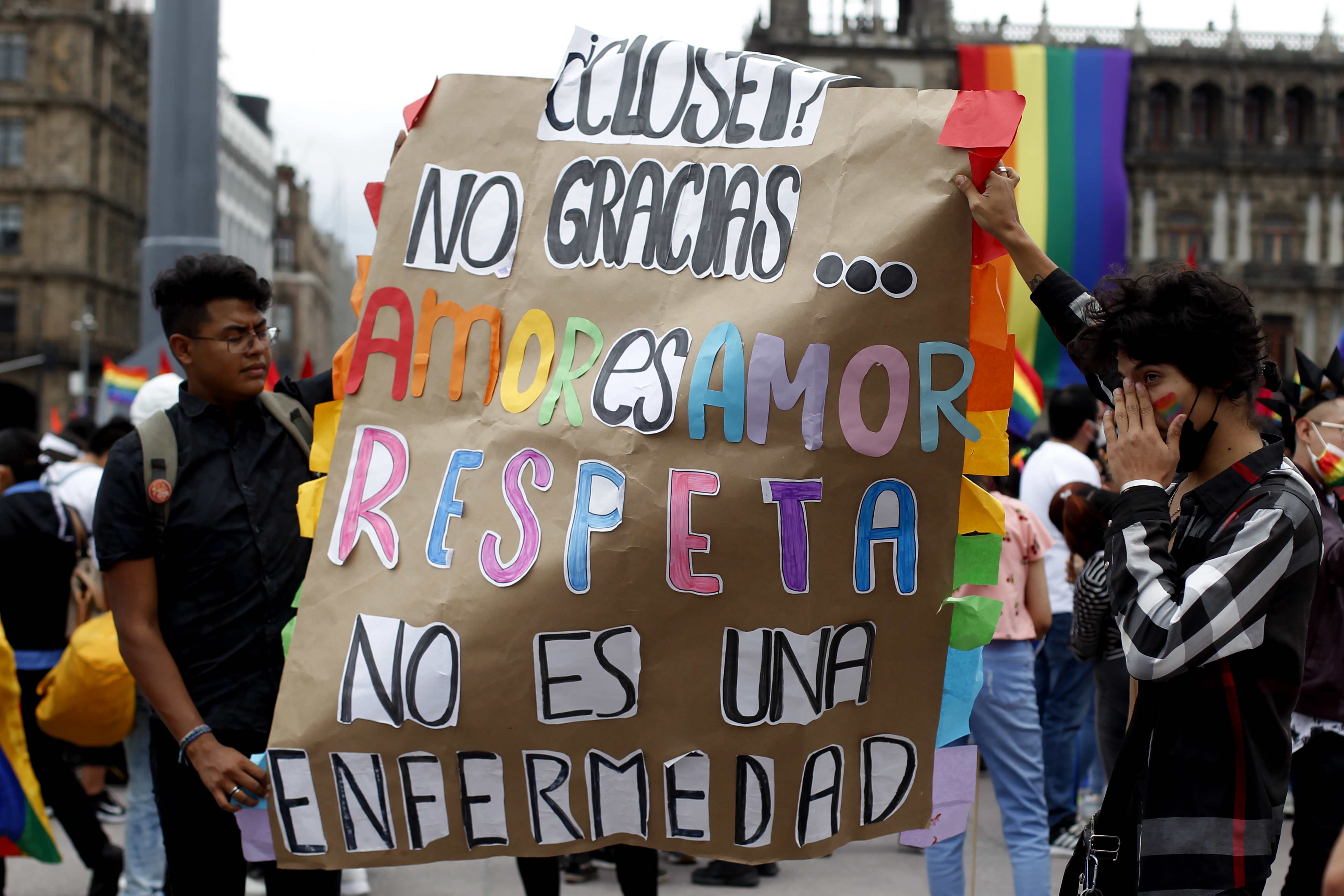 Marcha del Orgullo LGBTTTIQ en Ciudad de México, que tuvo como recorrido del Ángel de la Independencia al Zócalo capitalino. Junio 26, 2021.Foto: Karina Herández / Infobae