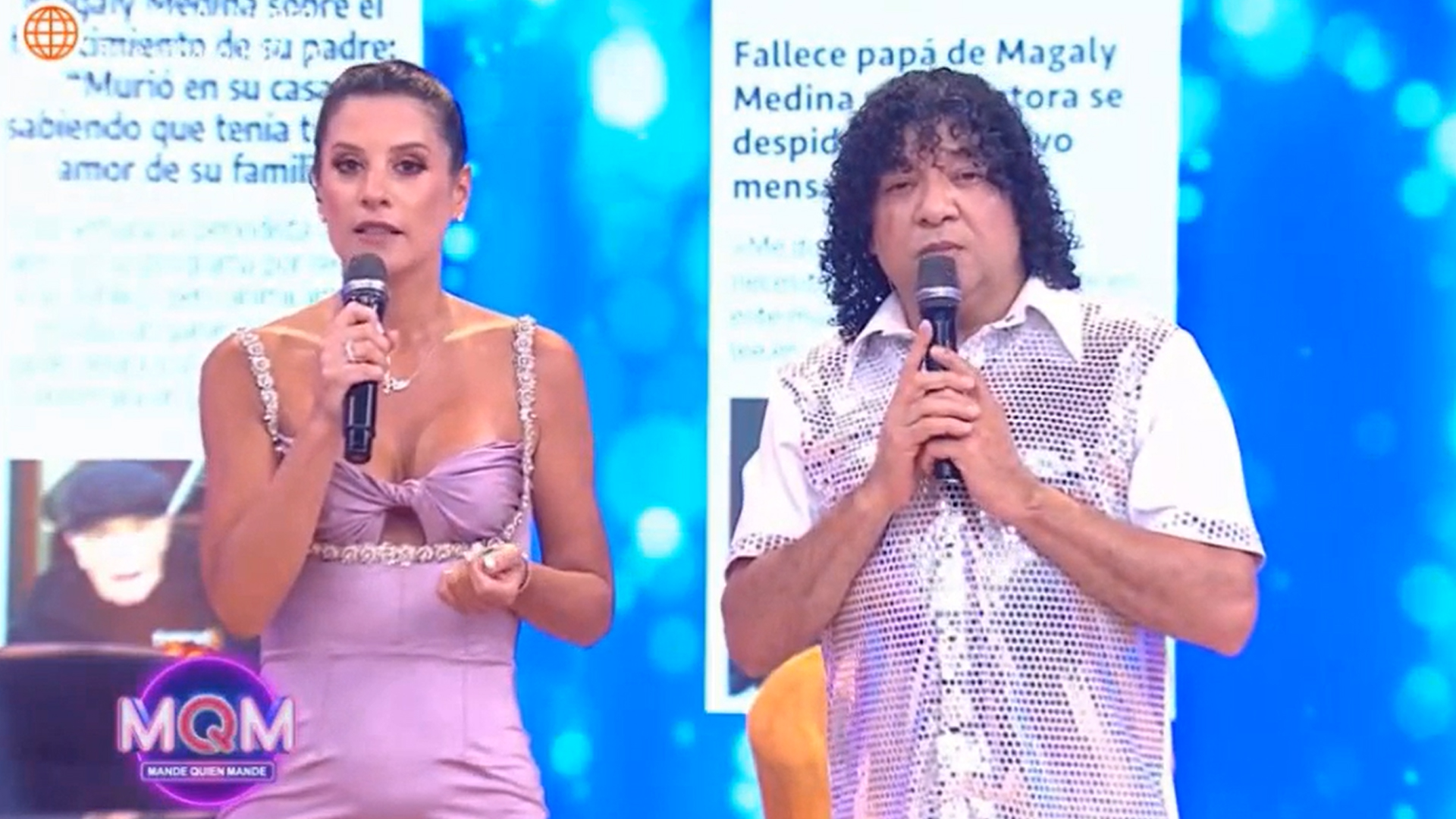 María Pía Copello y Carlos Vílchez enviaron condolencias a Magaly Medina, (América TV)