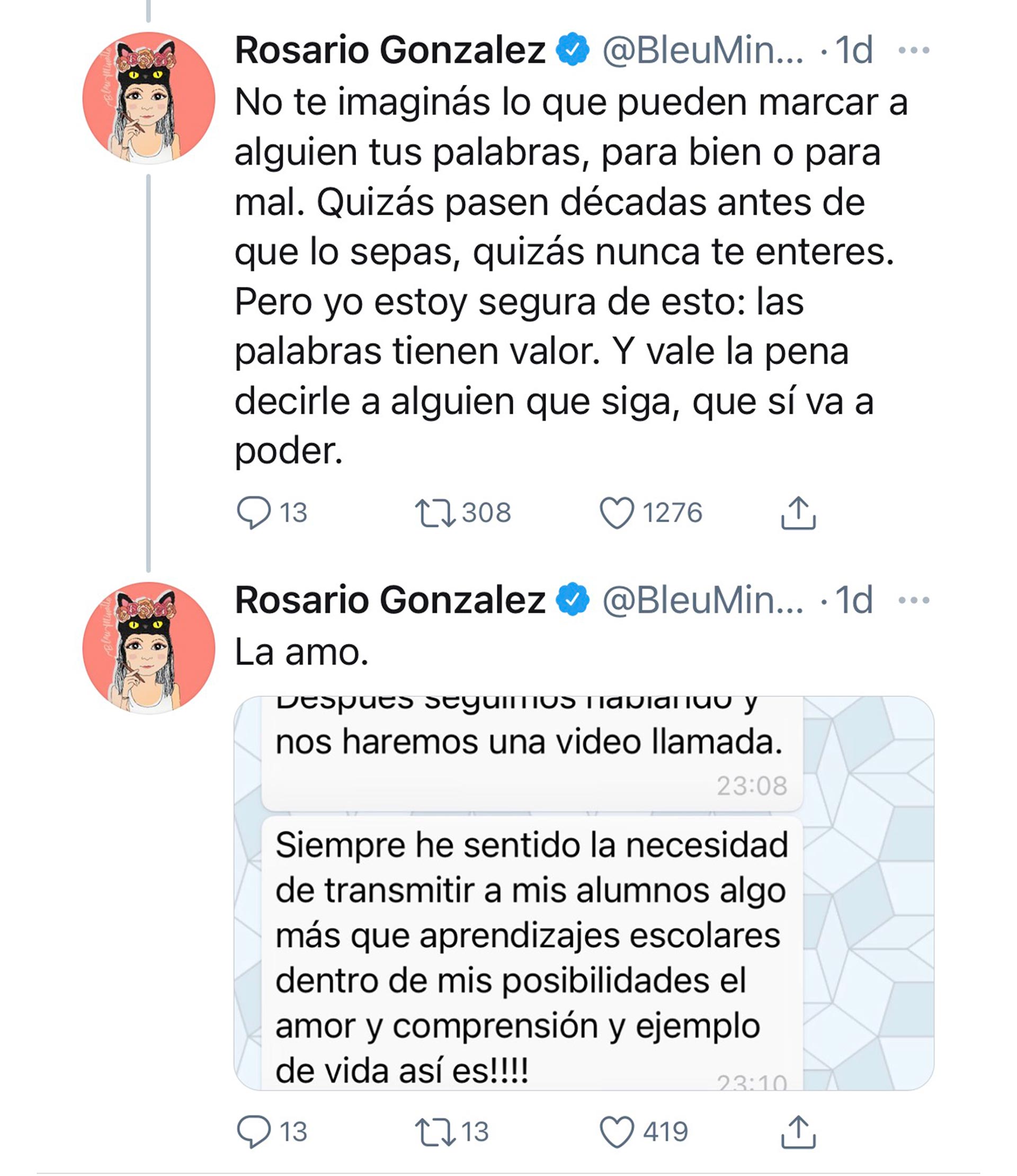 Rosario González en Twitter 