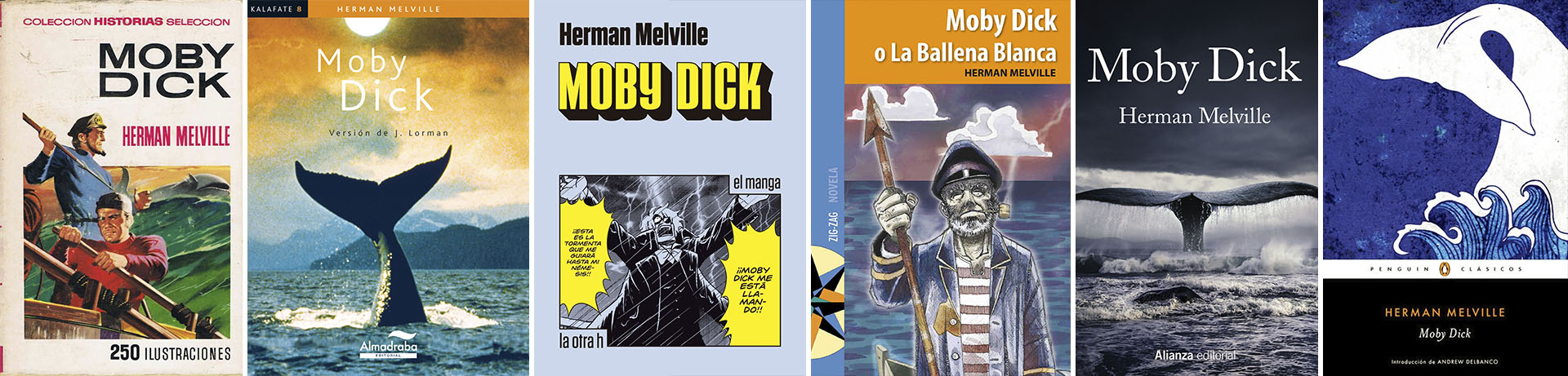 Diferentes ediciones de Moby Dick en español