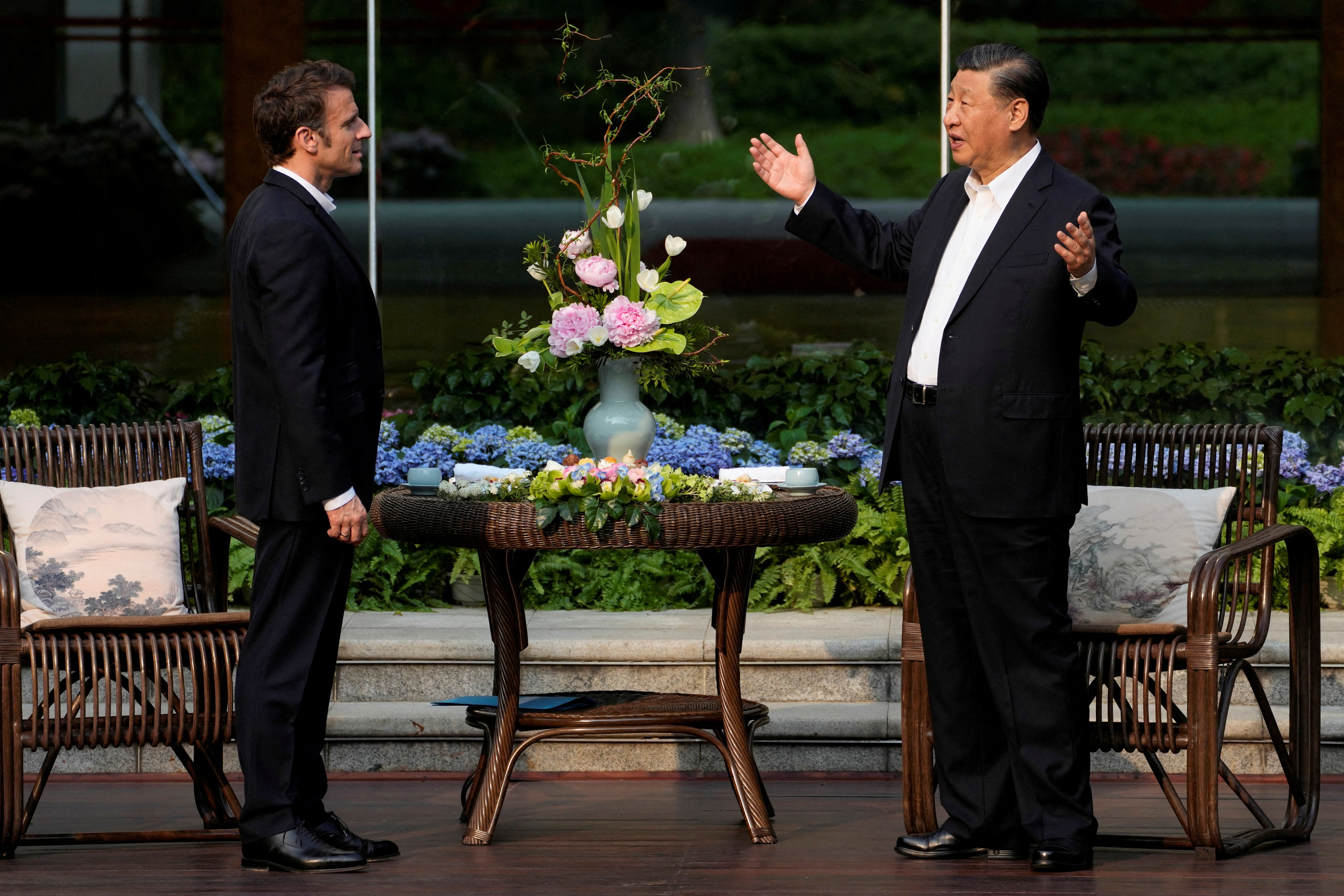 Emmanuel Macron y Xi Jinping (Via Reuters)