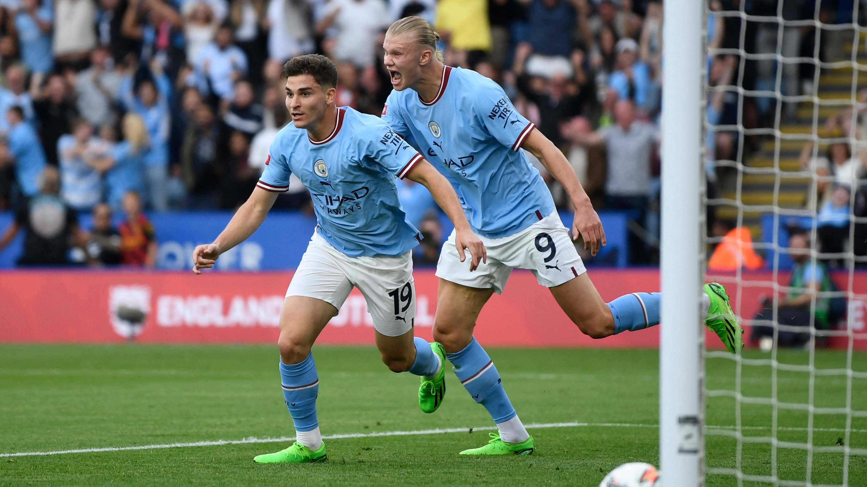 Julián Alvarez tuvo impacto inmediato al marcar el empate parcial y su primer gol en el fútbol europeo (Foto: REUTERS)