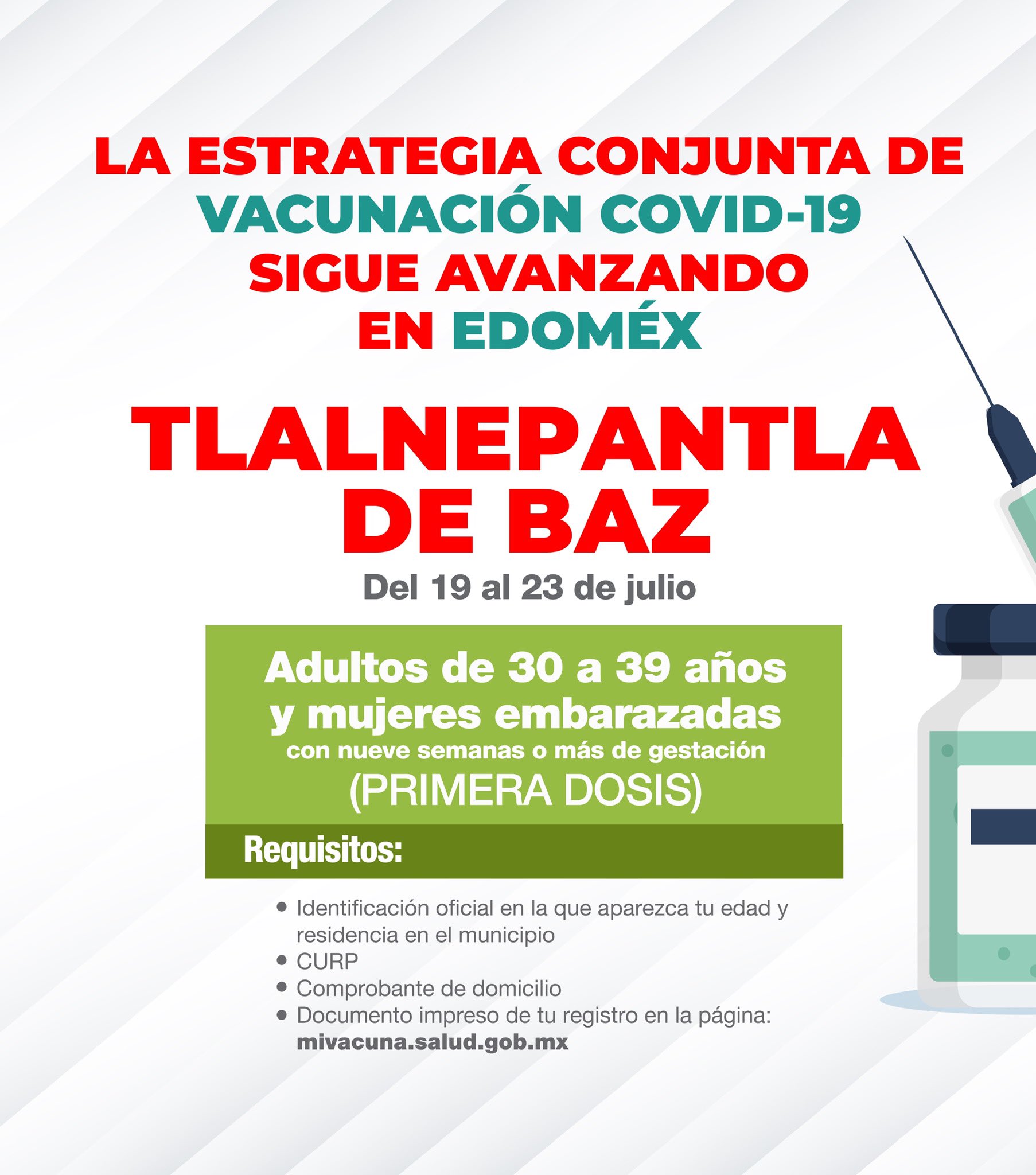 Vacunación de 30 a 39 años en Edomex: sedes y requisitos para recibir la  primera dosis - Infobae