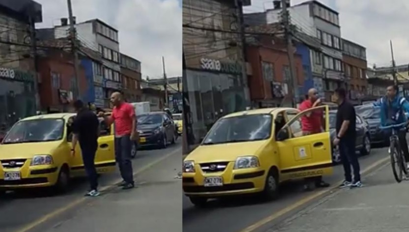 Con un “calvazo”, un ciclista dio por terminada una pelea entre conductores en Bogotá