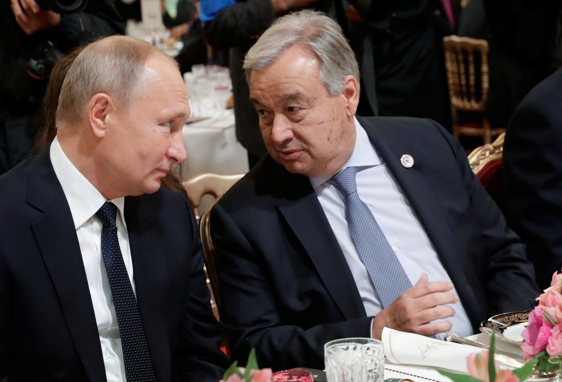 Putin y Guterres, en un evento de 2018 (Reuters)
