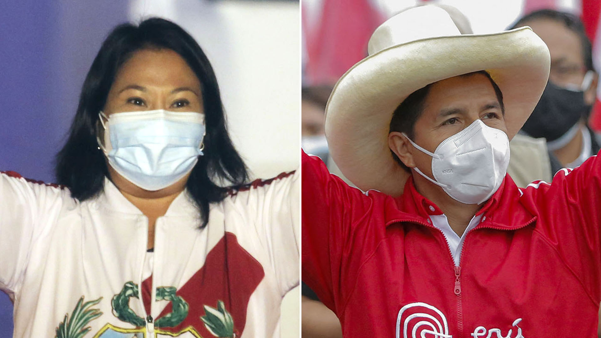 Keiko Fujimori y Pedro Castillo cerraron sus campañas de cara al ballotage en Perú