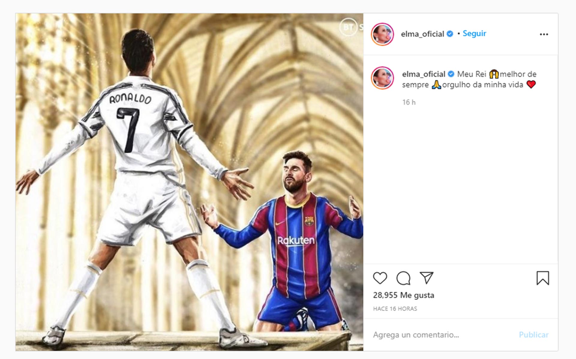 Provocadora publicación de la hermana de Cristiano Ronaldo en la que Messi  lo venera de rodillas - Infobae