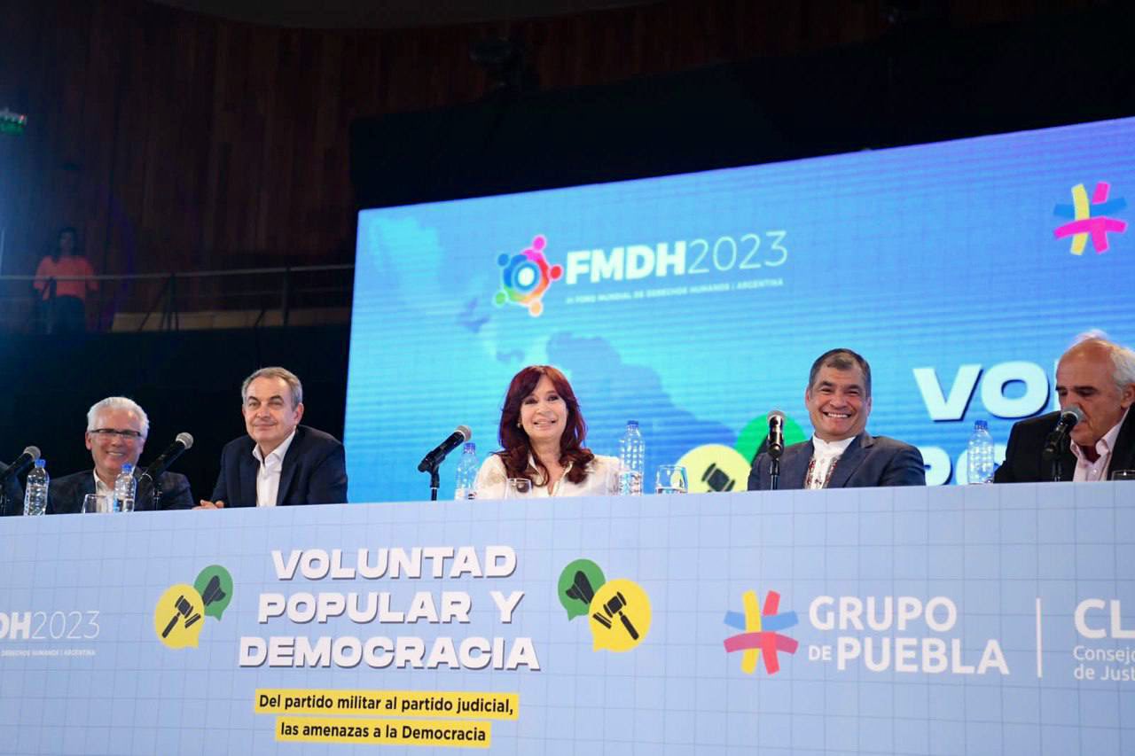 El Grupo de Puebla se reunió para apoyar a la vicepresidenta Cristina Kirchner, que enfrenta una condena a 6 años de cárcel por corrupción e inhabilitación perpetua.