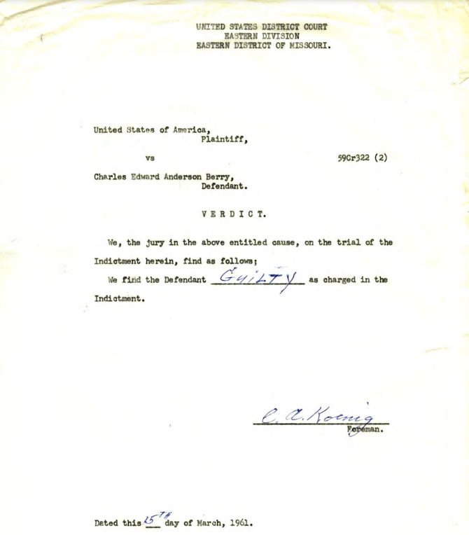 Captura de pantalla del veredicto del jurado. Fuente: Catálogo de archivos nacionales de EEUU.
