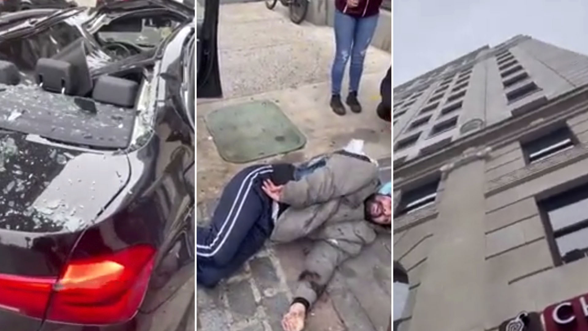 Milagro en Nueva Jersey: un hombre se arrojó desde un noveno piso y un auto de lujo le salvó la vida
