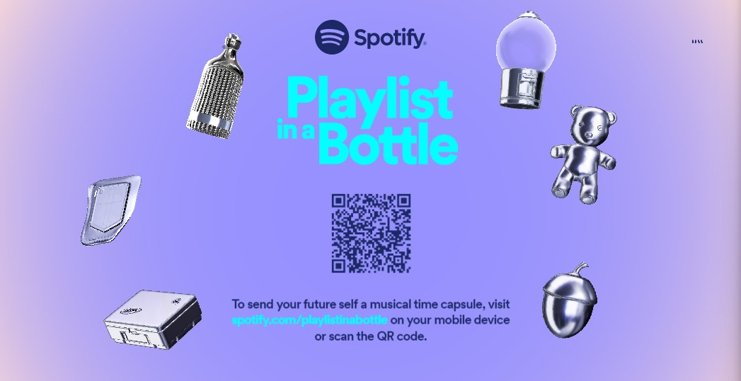 Función de Playlist in a Bottle permite generar una lista de canciones que se le puede enviar al "yo del futuro". (Captura)