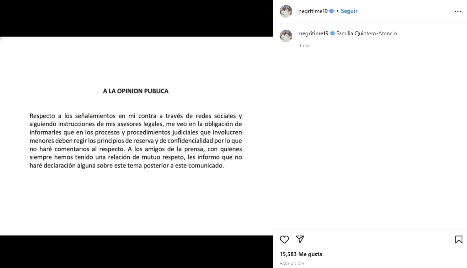 Alberto Quintero se pronuncia ante acusaciones de chica reality. (Instagram)