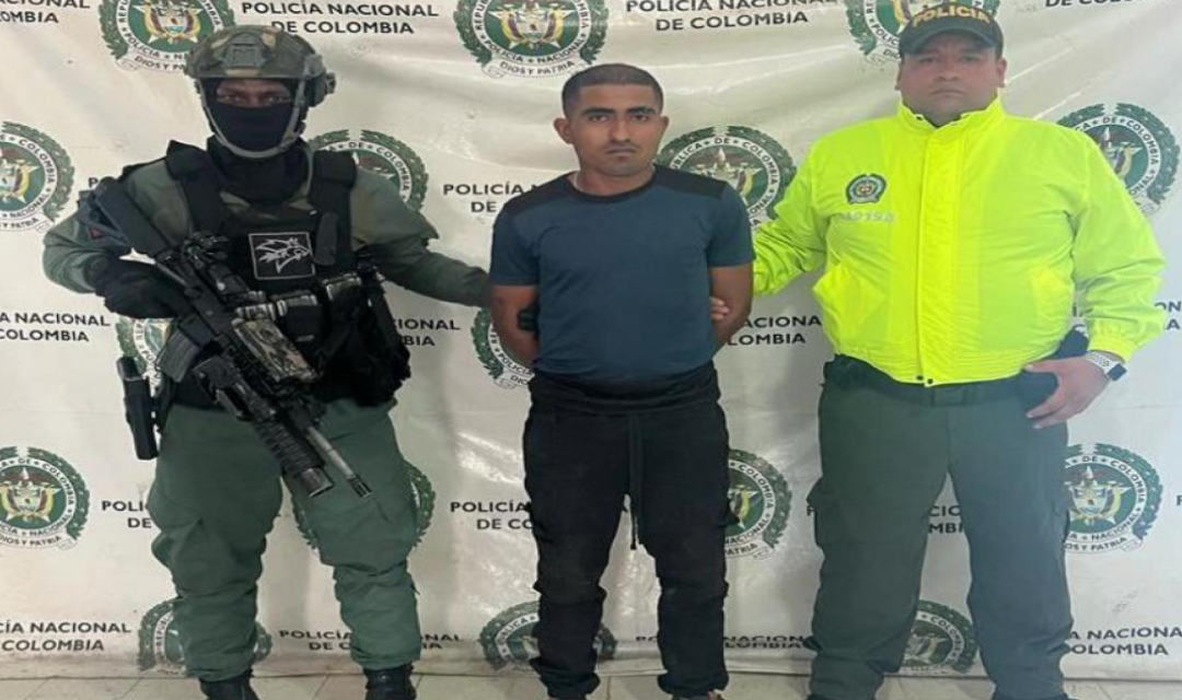 De acuerdo con las autoridades, llevaba dos días escondido en una finca de Codazzi, Cesar. 
Policía Nacional (Cortesía)