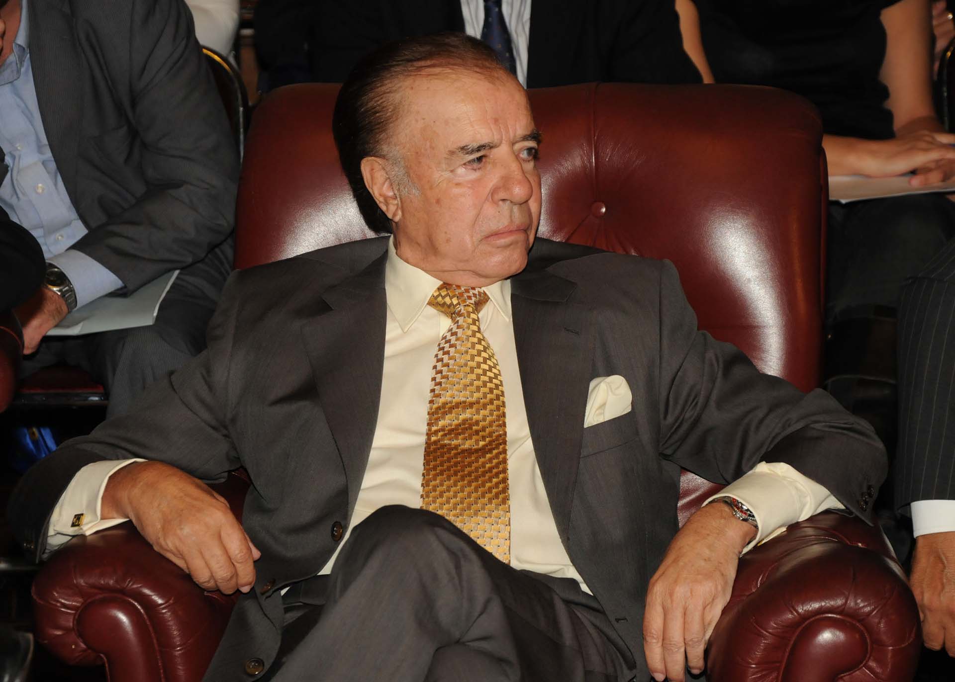 El ex presidente Carlos Menem en una reunión del Senado, donde permaneció los últimos 15 años