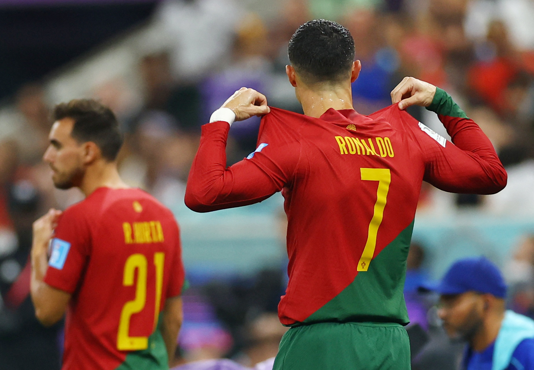 Cristiano Ronaldo ingresó al campo para jugar los últimos 20 minutos de Portugal vs Suiza por los octavos de final del Mundial de Qatar 2022 (REUTERS/Kai Pfaffenbach)