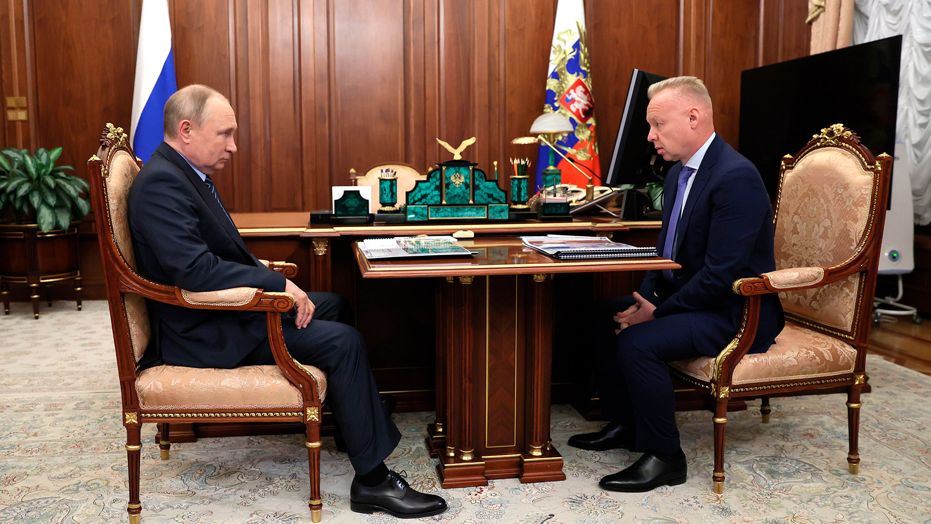 Enero de este año: la última reunión entre Vladimir Putin y Dmitry (Metzel/POOL/TASS)