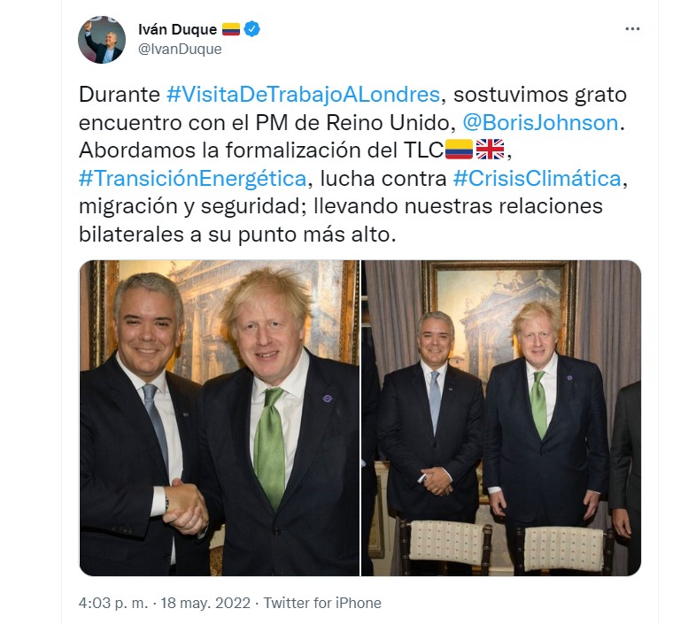 Colombia y Reino Unido formalizan entrada en vigencia del Tratado de Libre  Comercio - Infobae