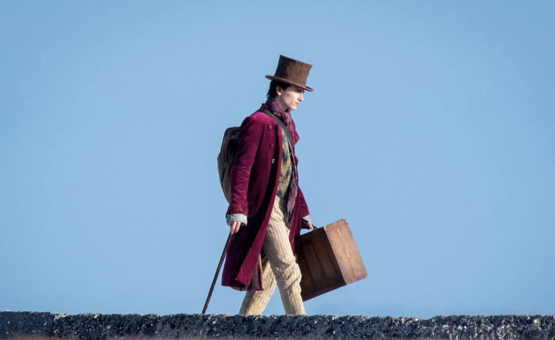Timothée Chalamet como Willy Wonka en el primer vistazo de la precuela. (Warner Bros. Pictures)