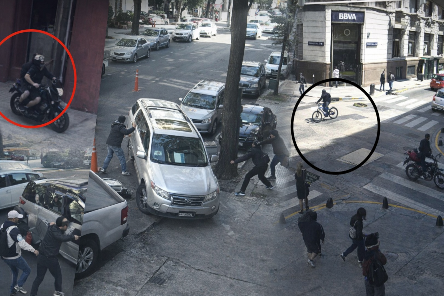 Bicicletas, motos, autos y un monopatín: el despliegue de una banda detrás de salideras millonarias en la city porteña
