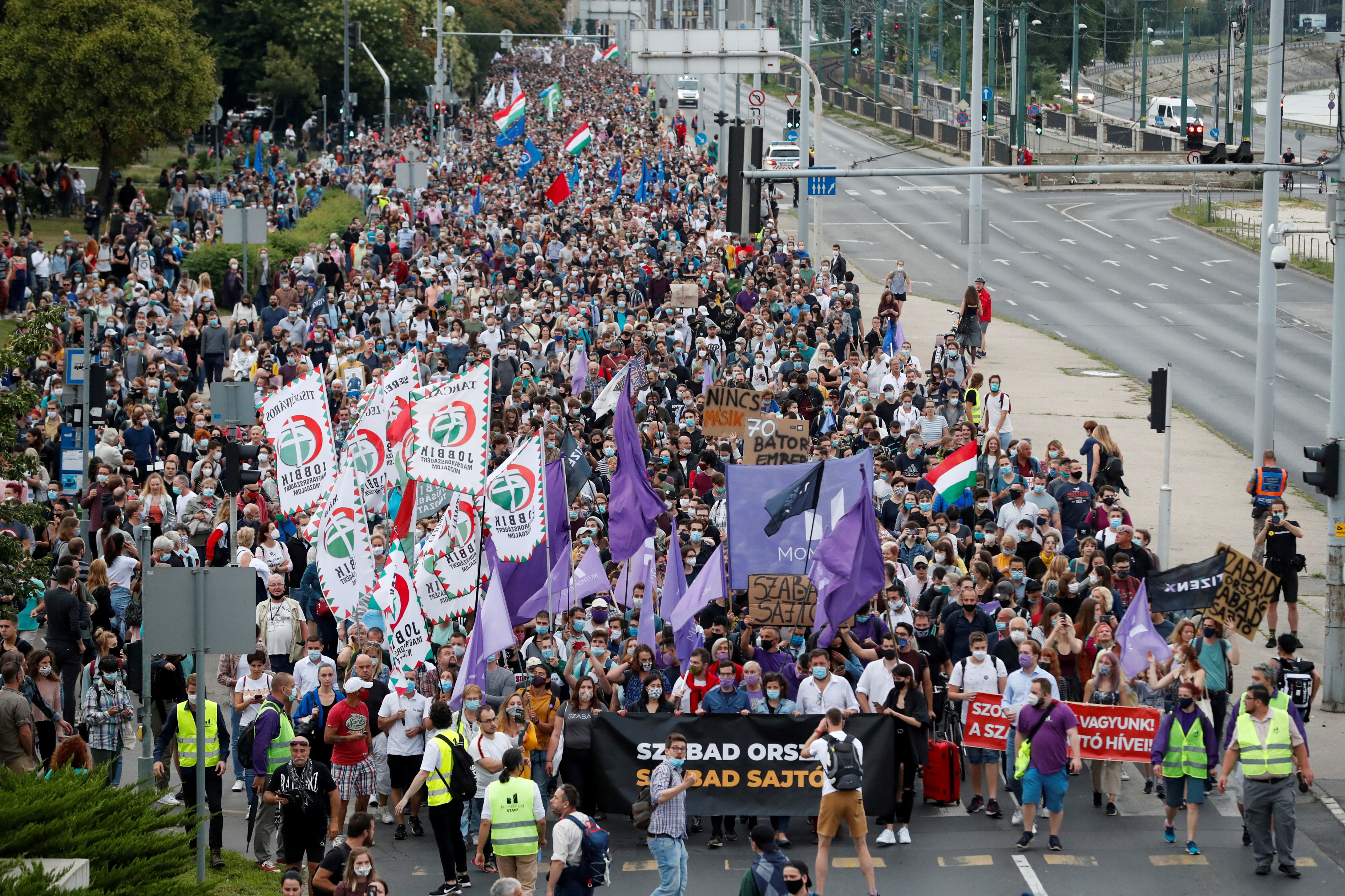 Protesta por la libertad de prensa en Budapest (Reuters/archivo)