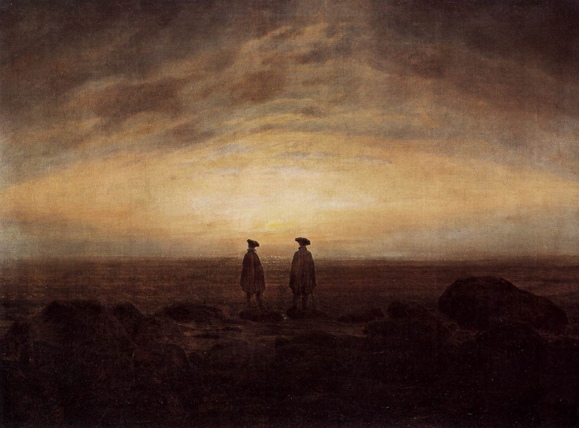 "Dos hombres junto al mar" (1817) de Caspar David Friedrich