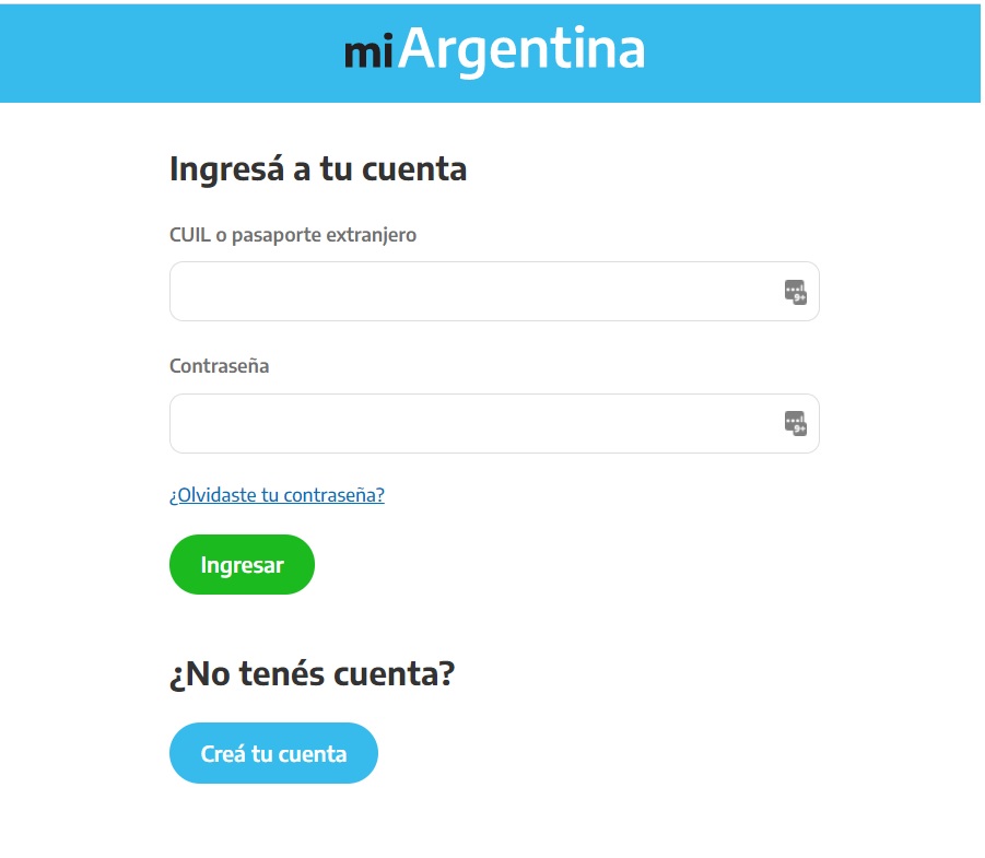 La validación de datos se puede hacer desde la aplicación "Mi Argentina"