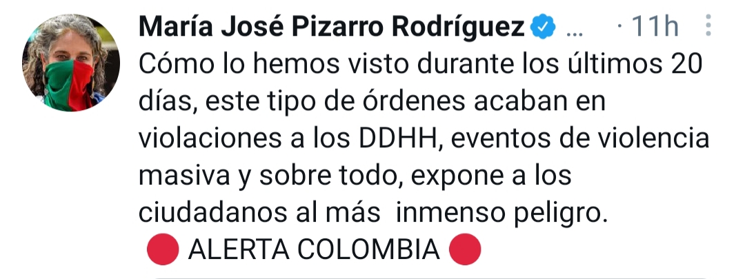 The president ordered the deployment of the public force to unblock the roads already immobilized for 21 days.  Photo: Twitter