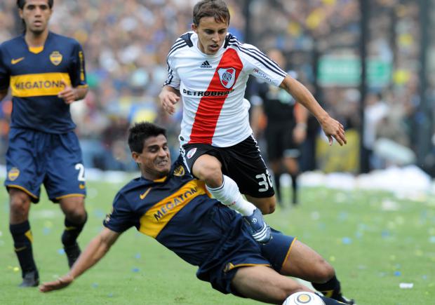 Diego Buonanotte en el Superclásico argentino, River Plate vs Boca Juniors. | Foto: Difusión