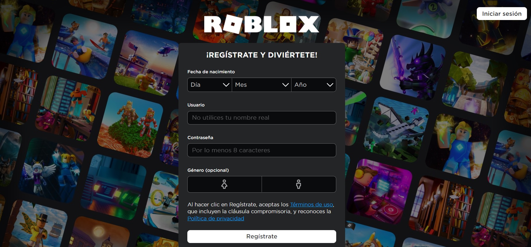 El primer paso es ingresar en el sitio oficial de Roblox