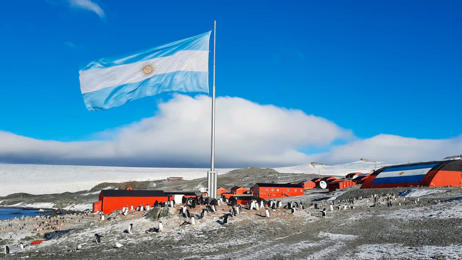 Una vista de la Base Esperanza, en la Antártida Argentina