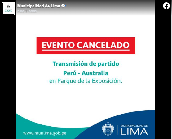 MML cancela evento en el Parque de Exposiciones.  |Foto: MML