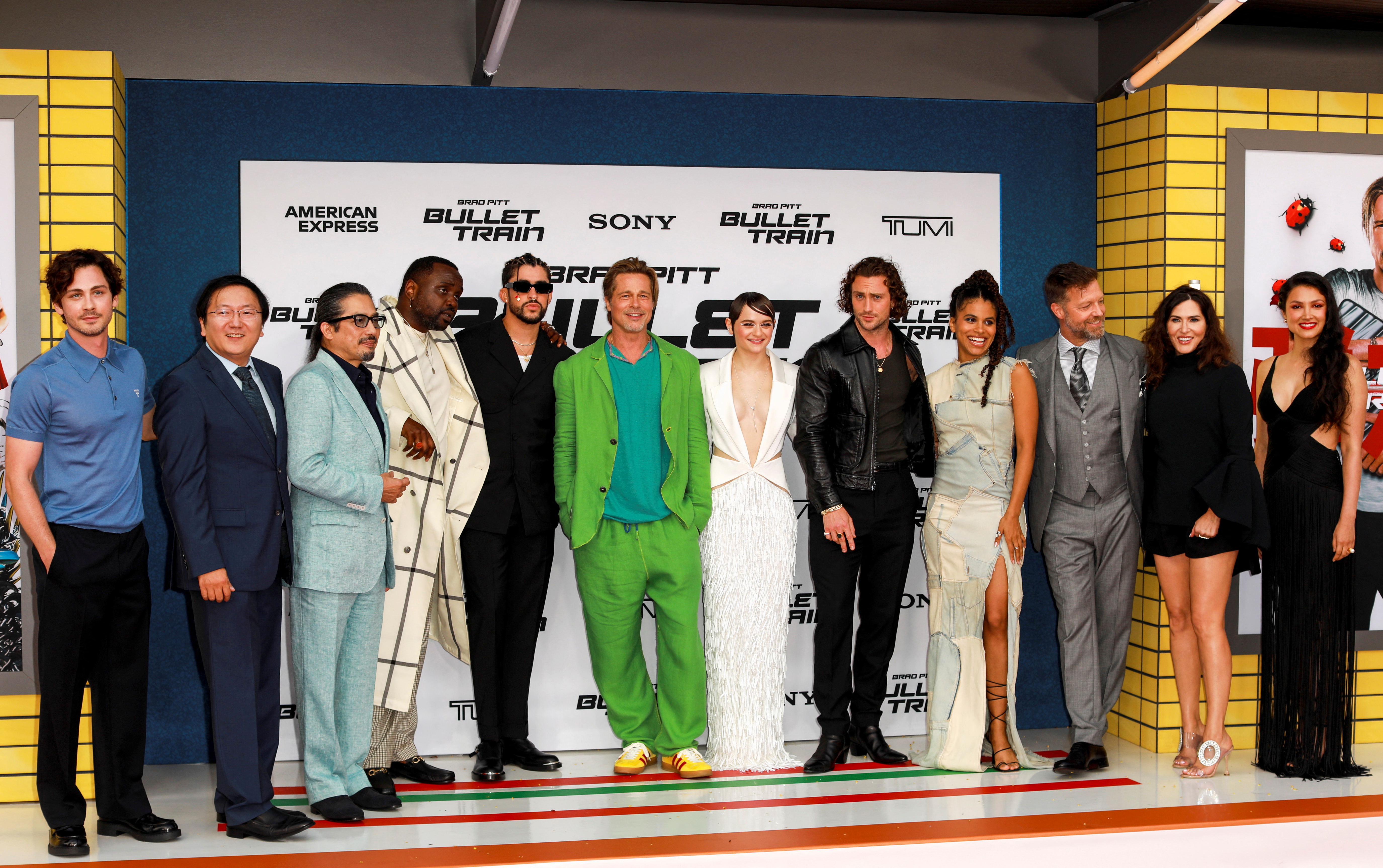 El elenco de 'Bullet Train' reunido en Los Angeles, California (REUTERS/David Swanson)