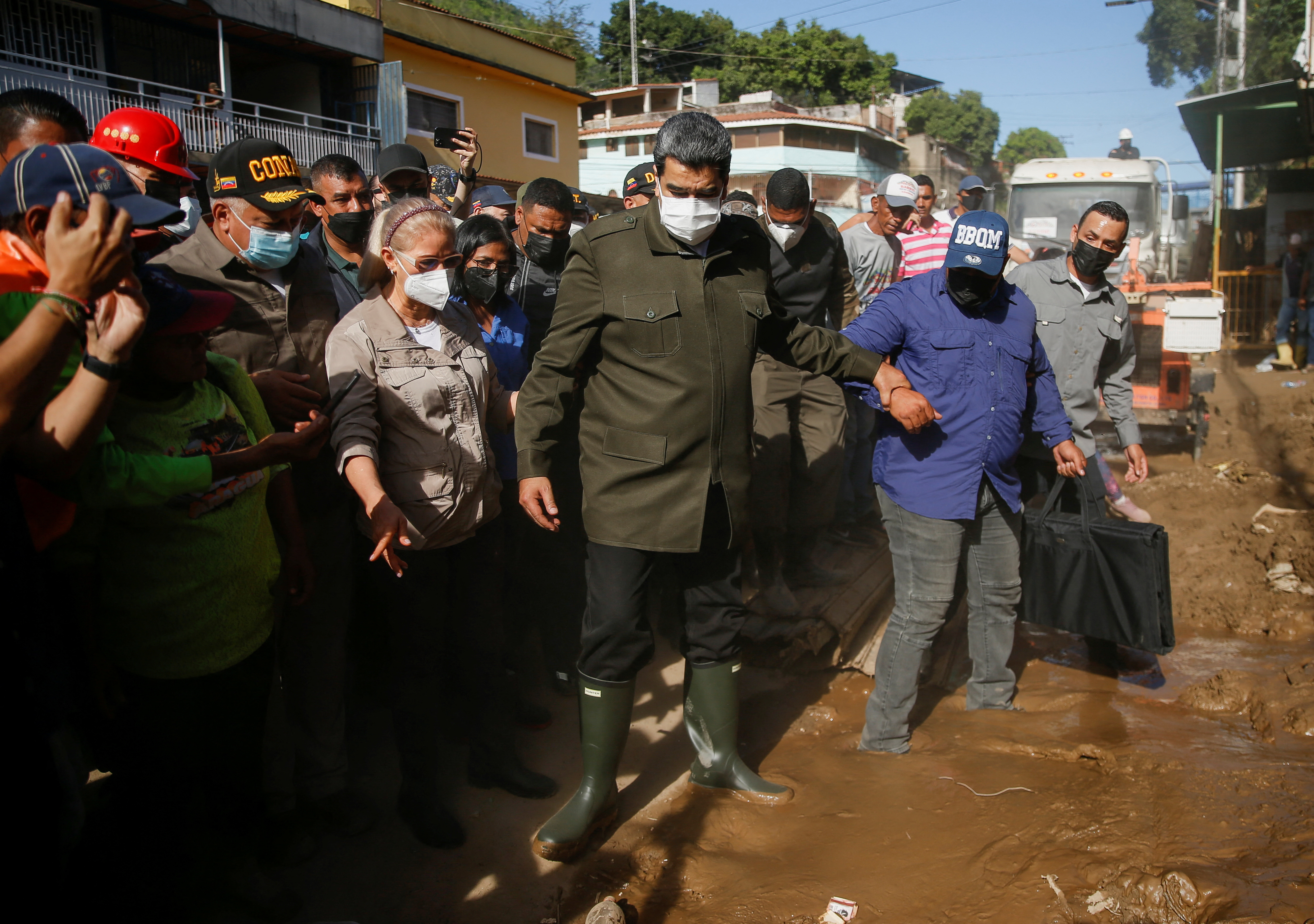 El dictador Nicolás Maduro visitó la zona afectada  REUTERS/Leonardo Fernandez Viloria