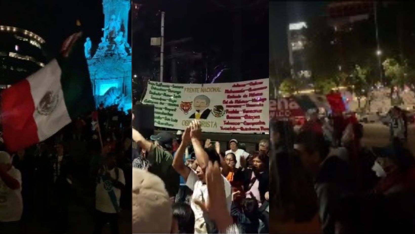 Gente de distintos estados llegó a la CDMX y empezaron la celebración desde la amdrugada. (Twitter captura de pantalla)