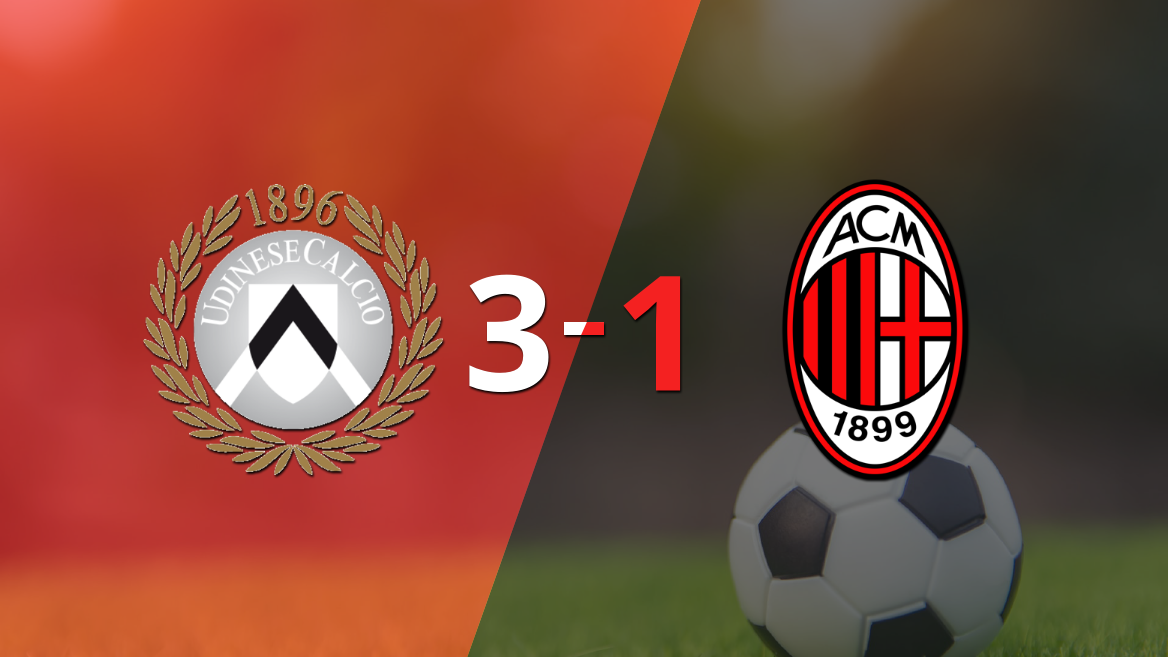 Udinese paseó a Milan y selló su triunfo 3 a 1