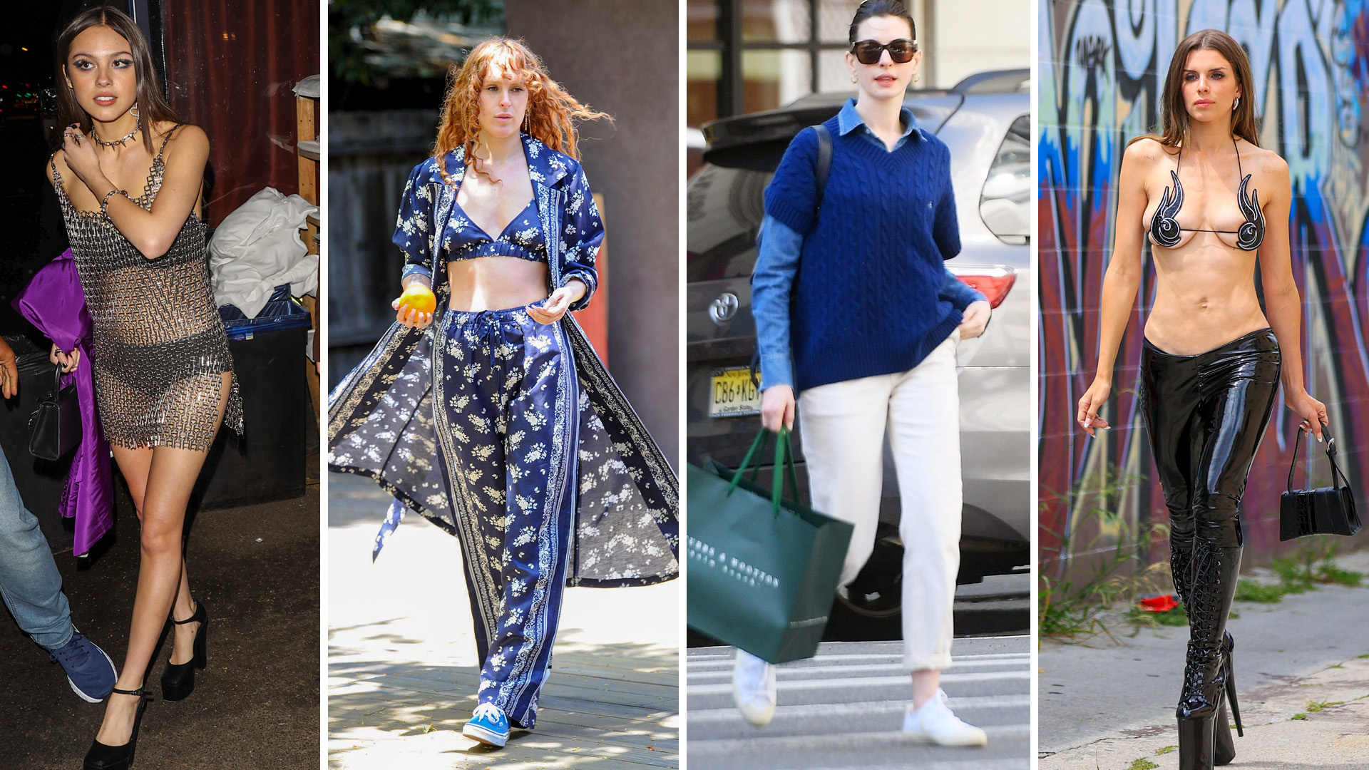 La salida nocturna de Olivia Rodrigo en Nueva York, el día de compras de Anne Hathaway: celebrities en un click