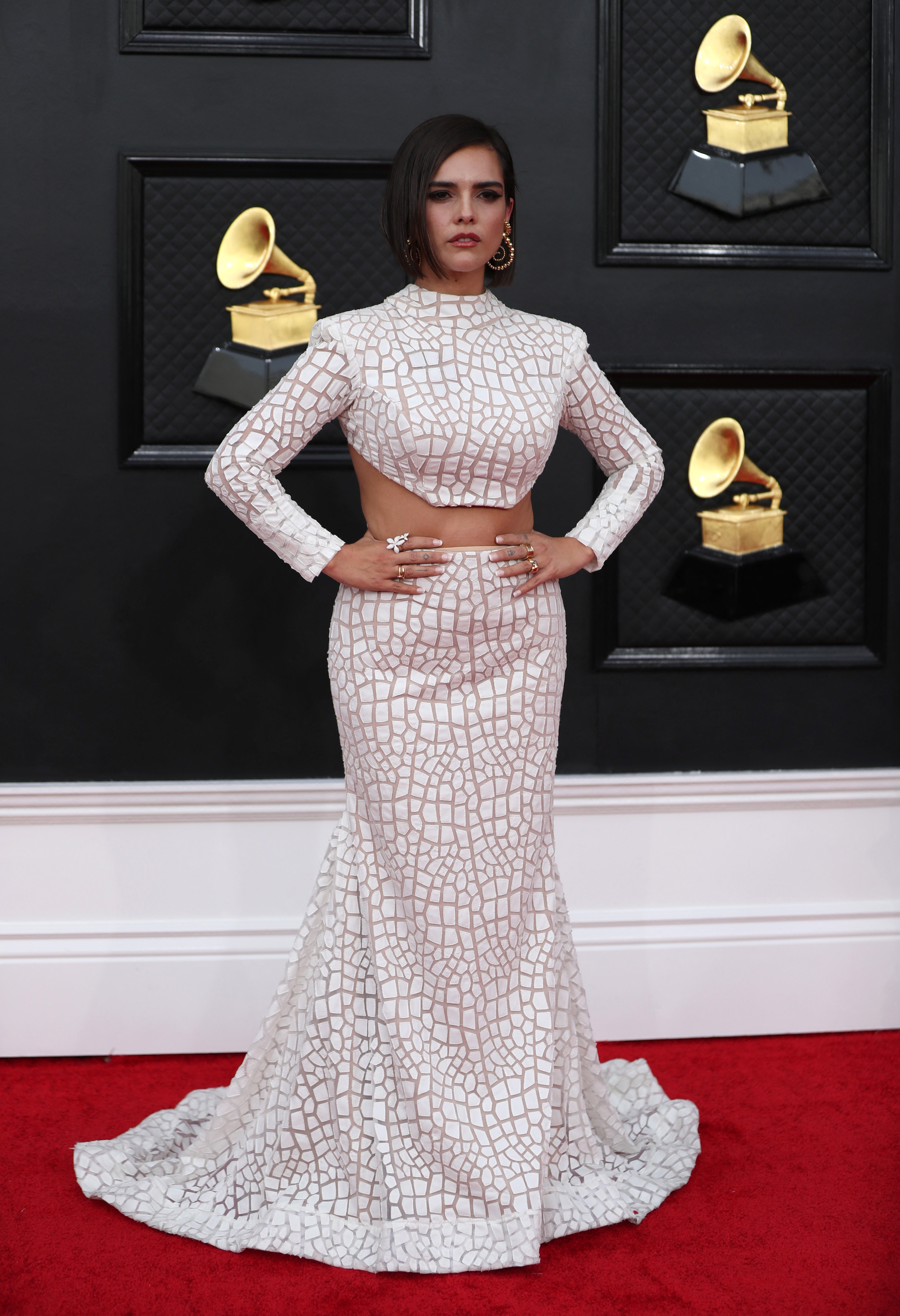 Paula Arenas. La cantante colombiana se destacó con un traje blanco
(REUTERS/Maria Alejandra Cardona)