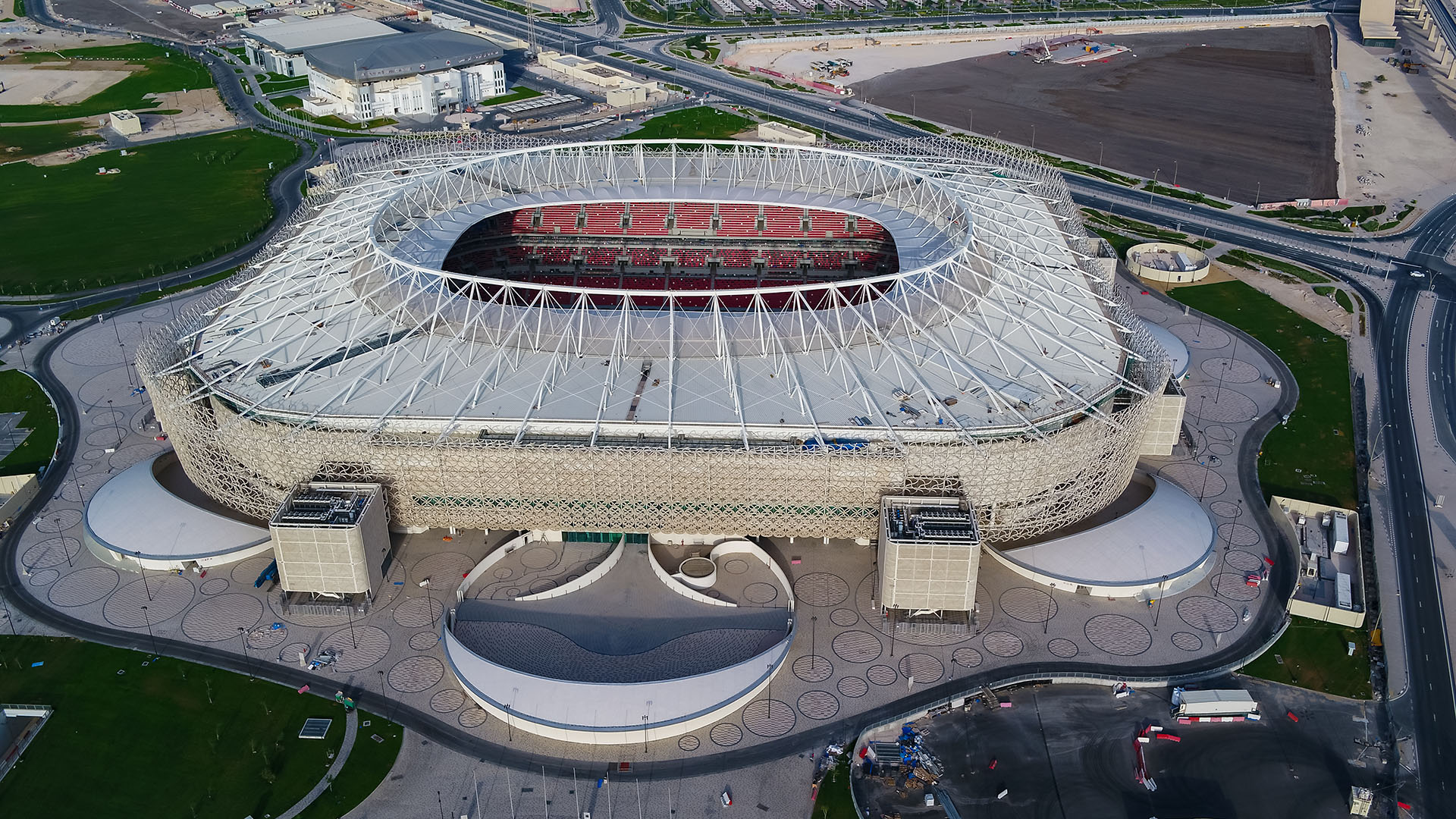 Así luce la fachada del Al Rayyan Stadium de Qatar. 
